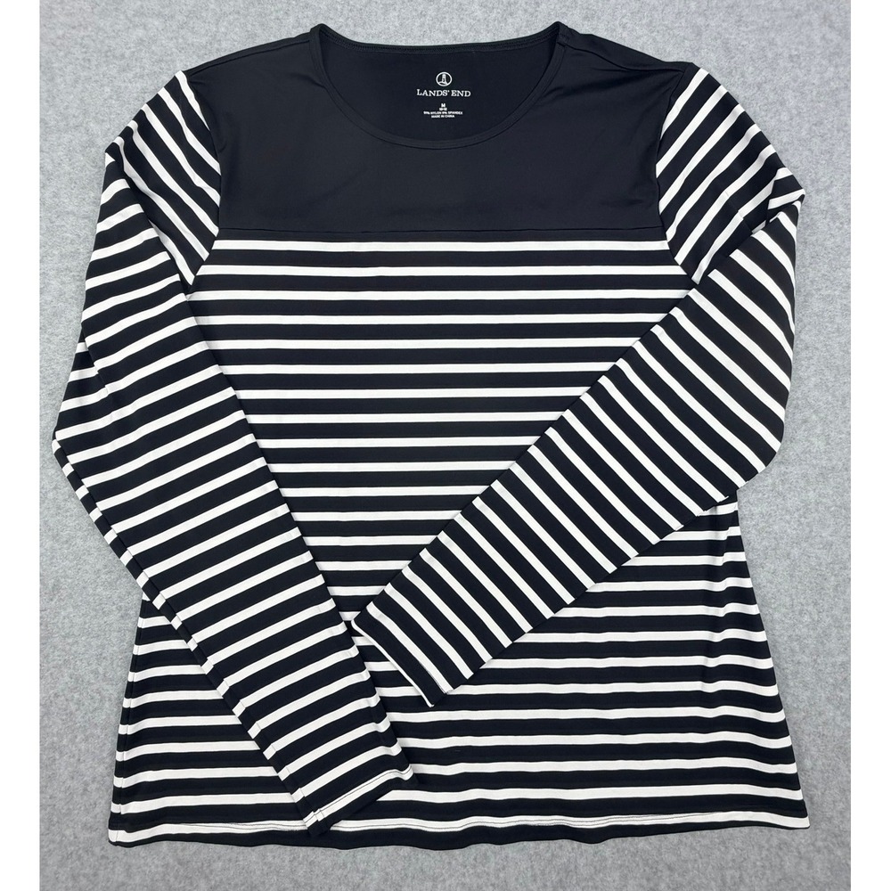 Black White Striped Long Sleeve Top Boat Neck Nautical Breton Shirt